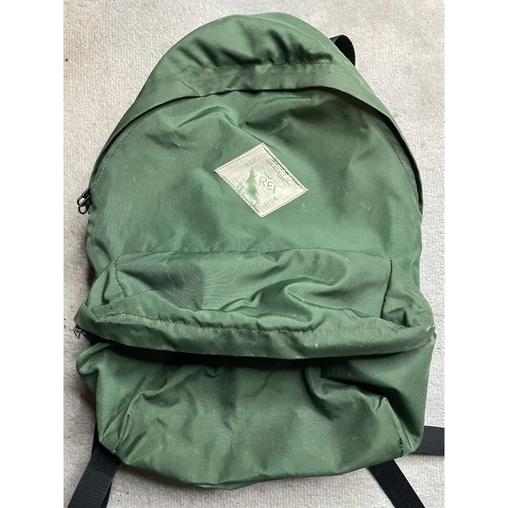 Vintage REI Co-op Green Canvas Backpack Rucksack Made in USA Rare 70s 80s